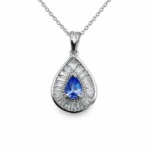 S925 Topaz Teardrop Pendant
